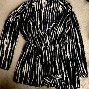 Long sleeved cris cross top romper
